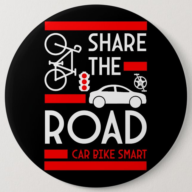Bicycle Road Safety Week 6 Cm Round Badge (Front)