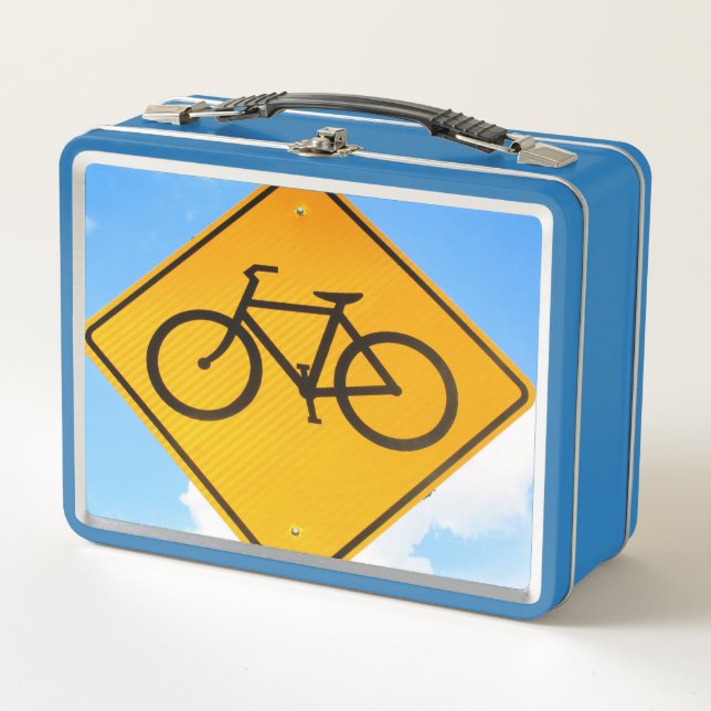 Bicycle Road Sign Metal Lunch Box (Front)