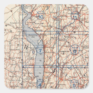 Bicycle Roads in New York and Conneticut 4 Square Sticker