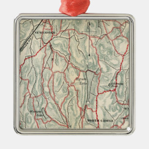 Bicycle Roads in New York and Conneticut Metal Tree Decoration