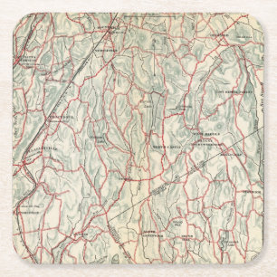 Bicycle Roads in New York and Conneticut Square Paper Coaster