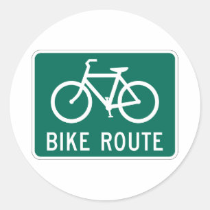 Bicycle Route Sign Large Sticker
