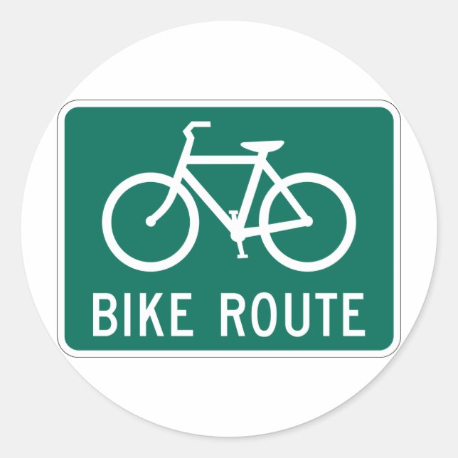 Bicycle Route Sign Sticker (Front)
