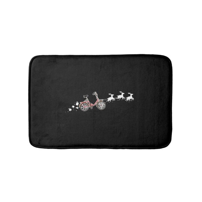 Bicycle Santa Christmas Sleigh - Funny Bicycle Bath Mat (Front)