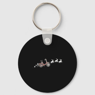 Bicycle Santa Christmas Sleigh - Funny Bicycle Key Ring