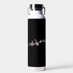 Bicycle Santa Christmas Sleigh - Funny Bicycle Water Bottle