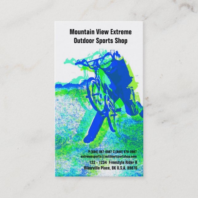 Bicycle Shop or Outdoor Sports Store Business Card (Front)