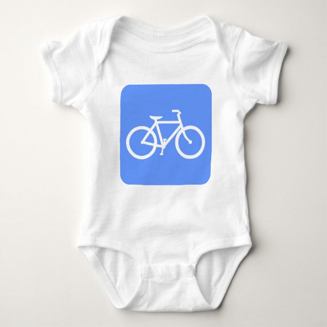 Bicycle Sign - Baby Blue Baby Bodysuit (Front)
