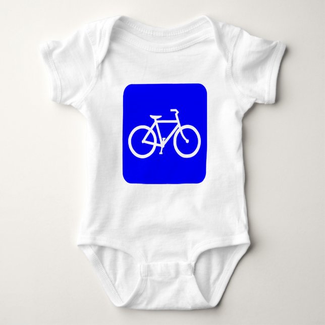Bicycle Sign - Blue Baby Bodysuit (Front)