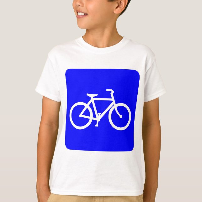 Bicycle Sign - Blue T-Shirt (Front)