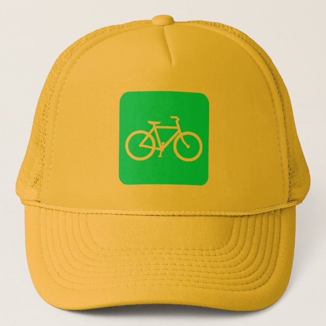Bicycle Sign - Cyan Trucker Hat (Front)