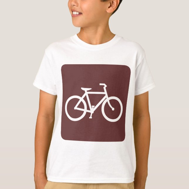 Bicycle Sign - Dark Brown T-Shirt (Front)