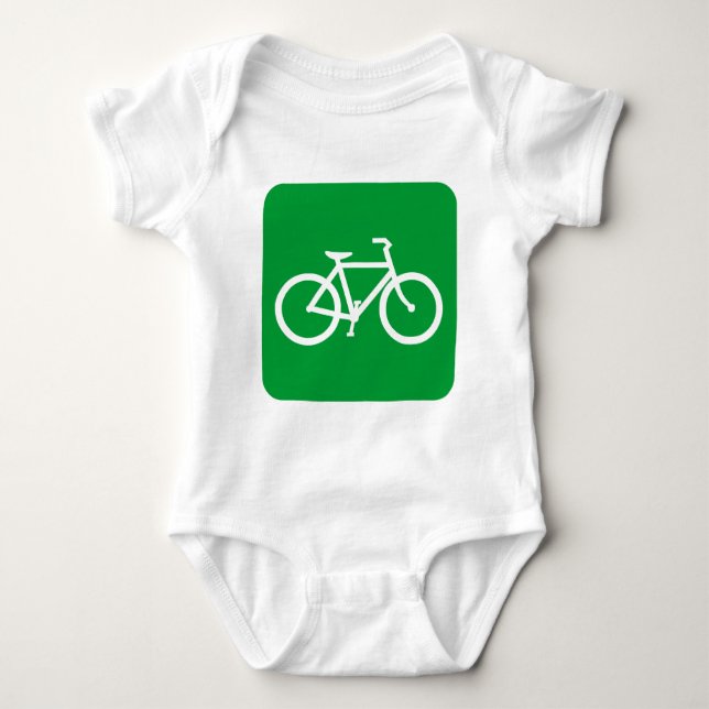 Bicycle Sign - Grass Green Baby Bodysuit (Front)