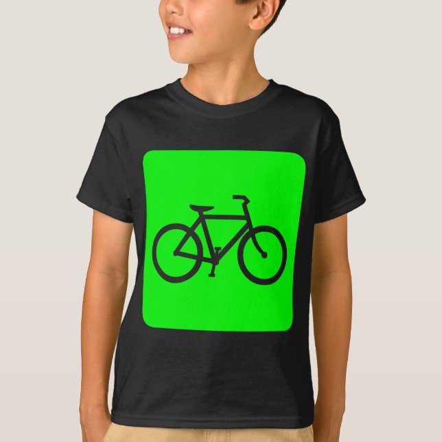 Bicycle Sign - Green T-Shirt (Front)