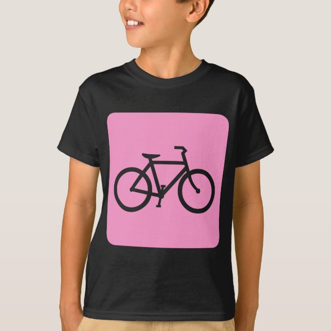Bicycle Sign - Pink T-Shirt (Front)