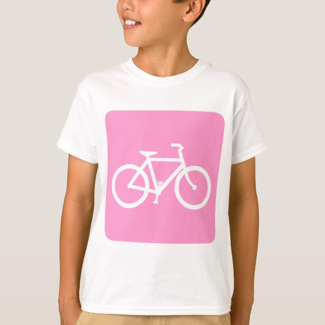 Bicycle Sign - Pink T-Shirt (Front)
