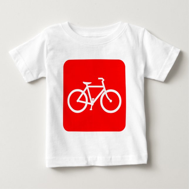 Bicycle Sign - Red Baby T-Shirt (Front)