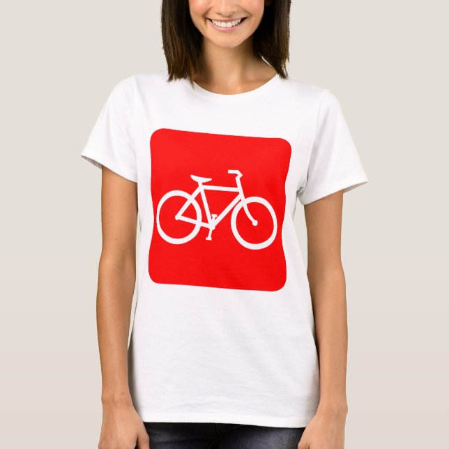 Bicycle Sign - Red T-Shirt (Front)