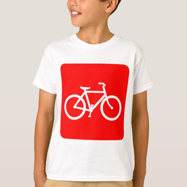 Bicycle Sign - Red T-Shirt (Front)