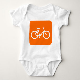 Bicycle Sign - White Baby Bodysuit