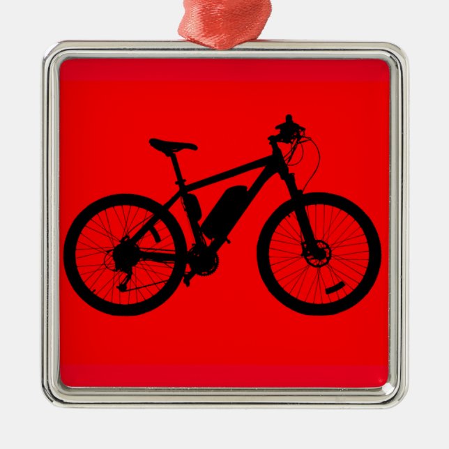 Bicycle Silhouette Metal Tree Decoration (Front)