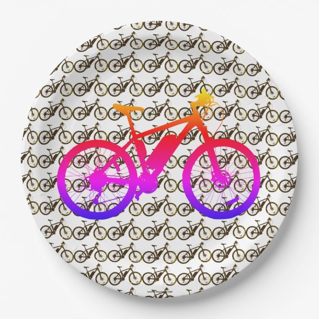 Bicycle Silhouette Paper Plate (Front)