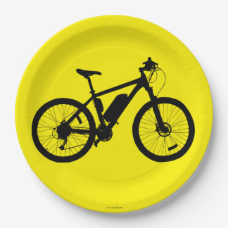 Bicycle Silhouette Paper Plate
