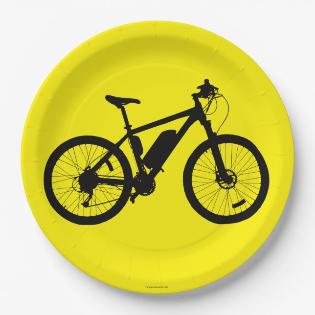 Bicycle Silhouette Paper Plate (Front)