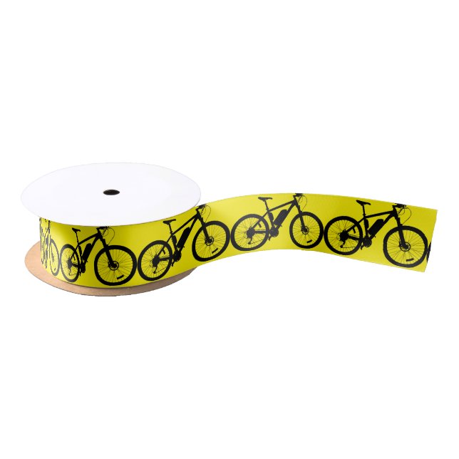 Bicycle Silhouette Satin Ribbon (Spool)