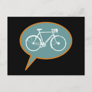 bicycle speech balloon postcard