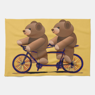 Bicycle Tandem, Teddy Bear Print Tea Towel