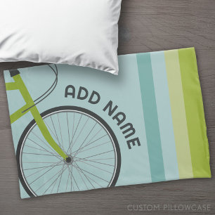 Bicycle Theme with Custom Text Pillowcase