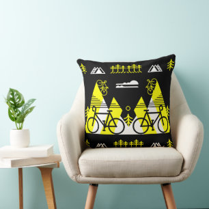 Bicycle-Themed Present Print Cushion