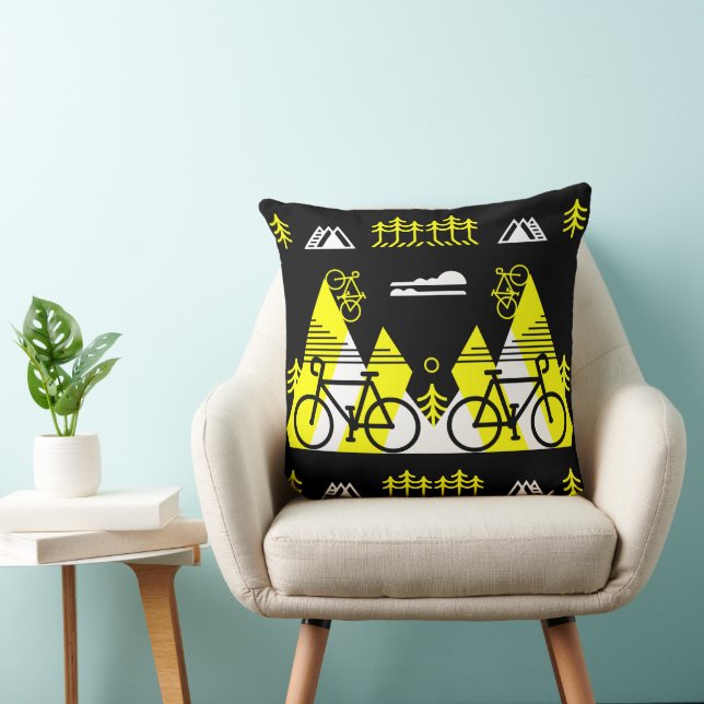 Bicycle-Themed Present Print Cushion (Chair)