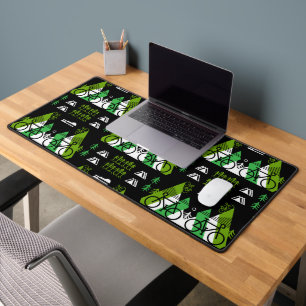 Bicycle-Themed Present Print Desk Mat