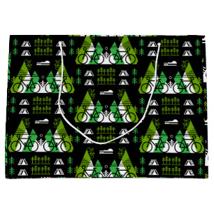 Bicycle-Themed Present Print Large Gift Bag