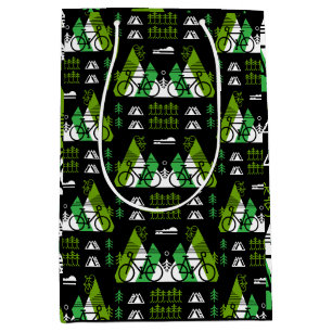 Bicycle-Themed Present Print Medium Gift Bag