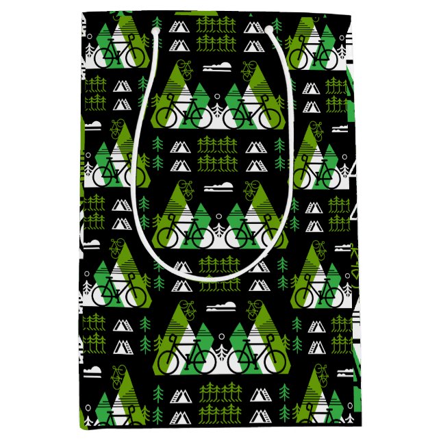 Bicycle-Themed Present Print Medium Gift Bag (Front)
