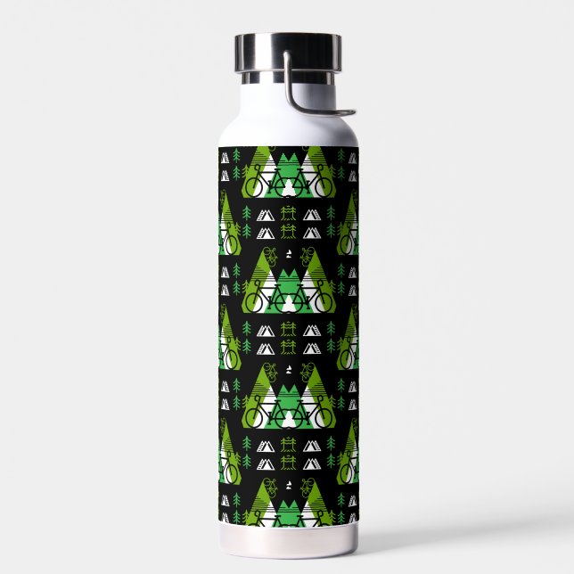Bicycle-Themed Present Print Water Bottle (Left)