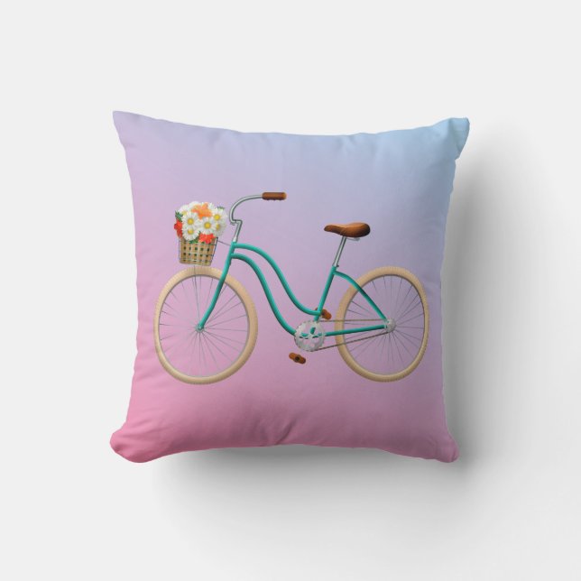 Bicycle Throw Pillow (Front)