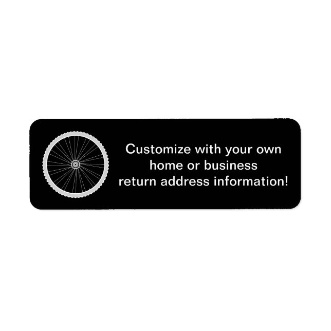 Bicycle Tire Personalised Return Address Labels (Front)