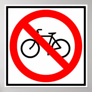 Bicycle Traffic Prohibited Highway Sign