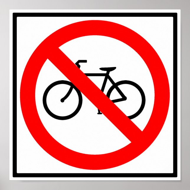 Bicycle Traffic Prohibited Highway Sign (Front)