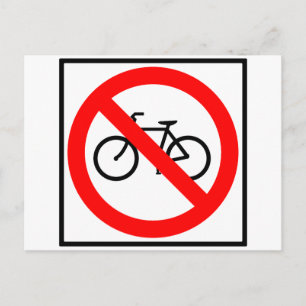 Bicycle Traffic Prohibited Highway Sign Postcard