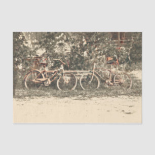 Bicycle Vintage Antique Old Red Beige Rustic Tissue Paper