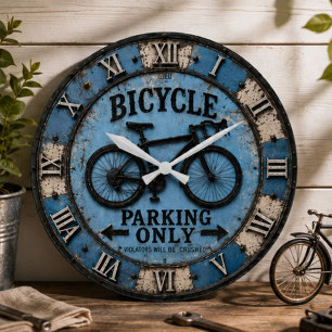 Bicycle Vintage Cycling Garage Decor  Large Clock