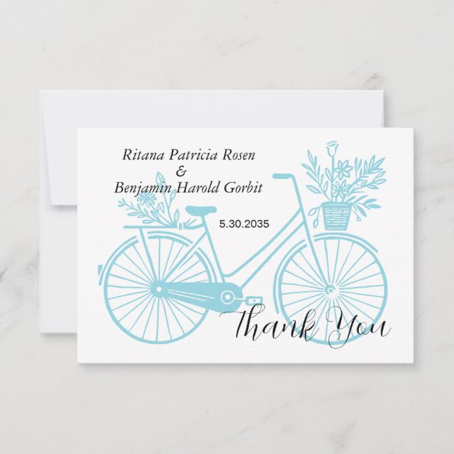 Bicycle Wedding Thank You Card (Front)
