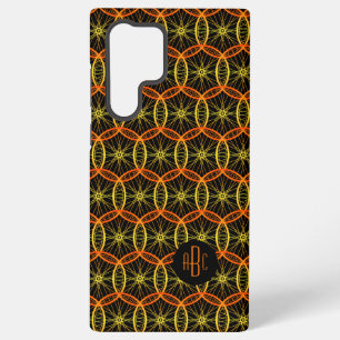Bicycle wheel orange black pattern initials samsung galaxy case