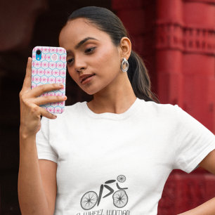Bicycle wheel pretty pattern add initials iPhone 15 case