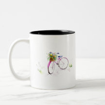 Bicycle with flowers.